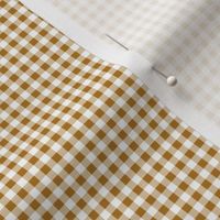 Eighth Inch Matte Antique Gold and White Gingham Check