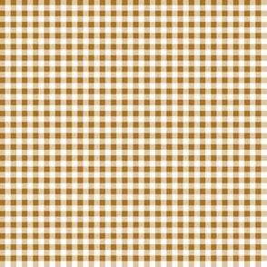 Eighth Inch Matte Antique Gold and White Gingham Check