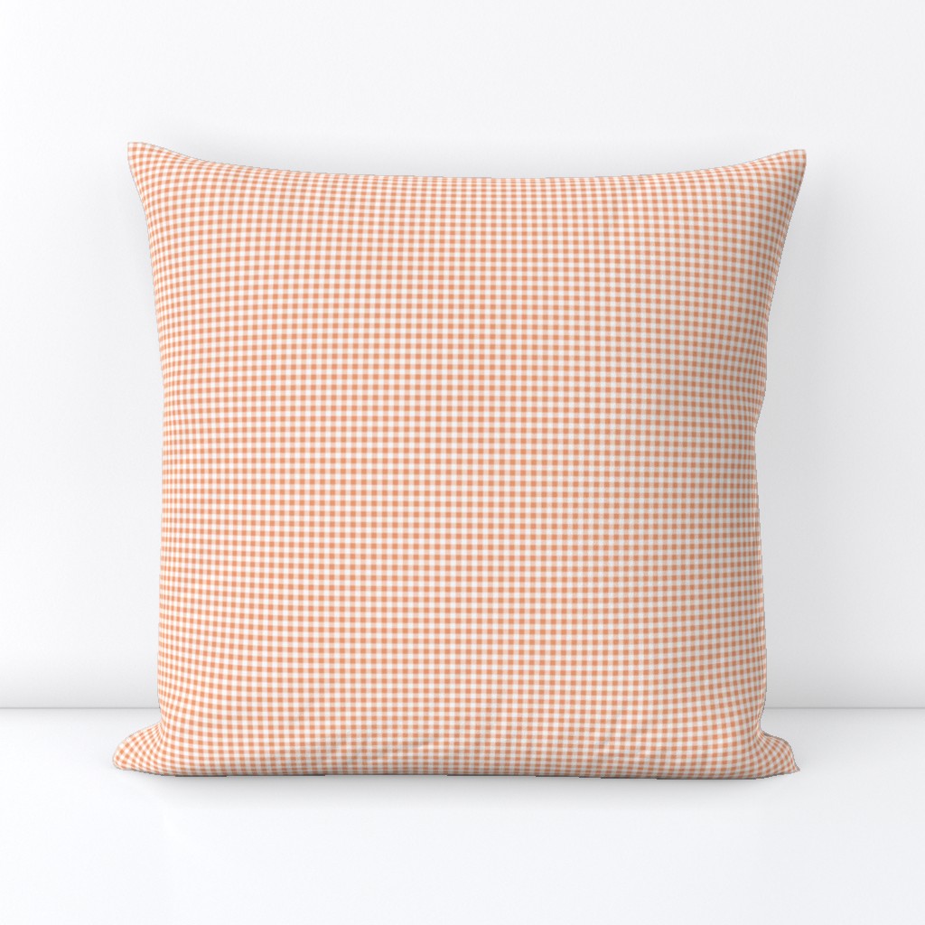Eighth Inch Peach and White Gingham Check