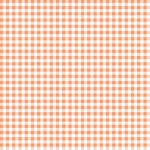 Eighth Inch Peach and White Gingham Check