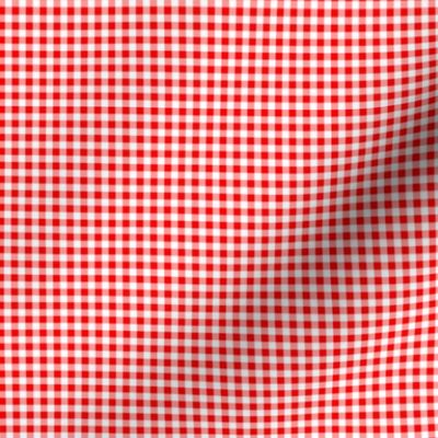 Eighth Inch Red and White Gingham Check