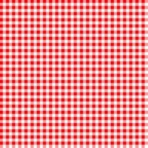 Eighth Inch Red and White Gingham Check