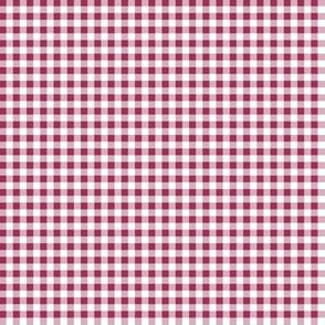 Eighth Inch Sangria Pink and White Gingham Check
