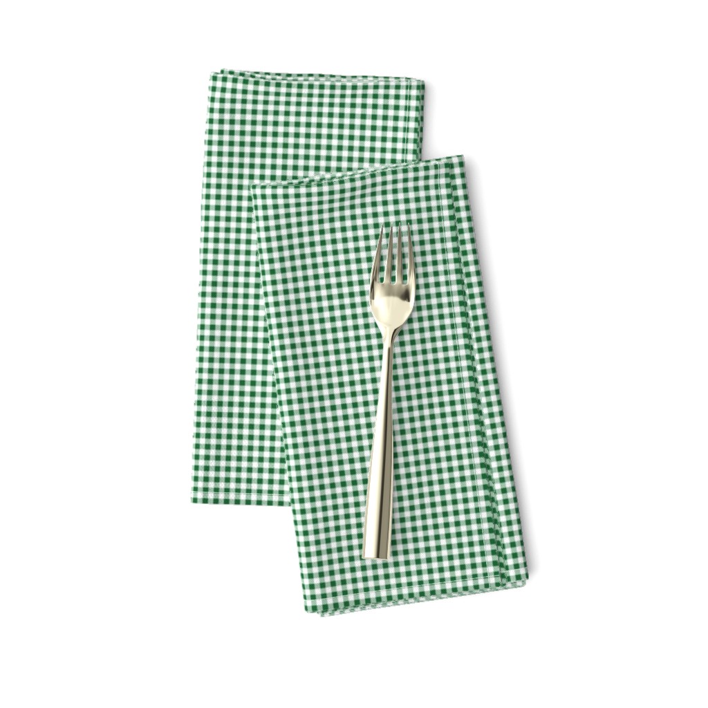 Eighth Inch Spruce Green and White Gingham Check