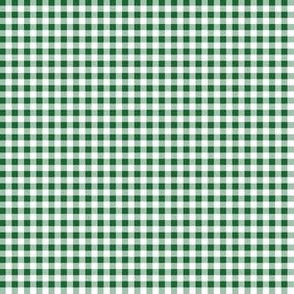 Eighth Inch Spruce Green and White Gingham Check