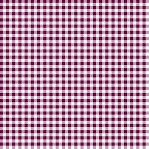 Eighth Inch Tyrian Purple and White Gingham Check