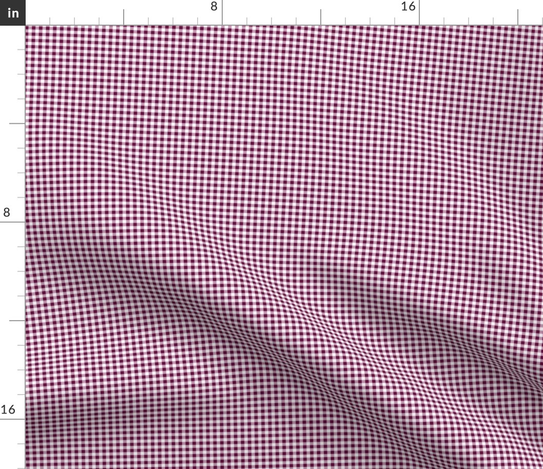 Eighth Inch Tyrian Purple and White Gingham Check