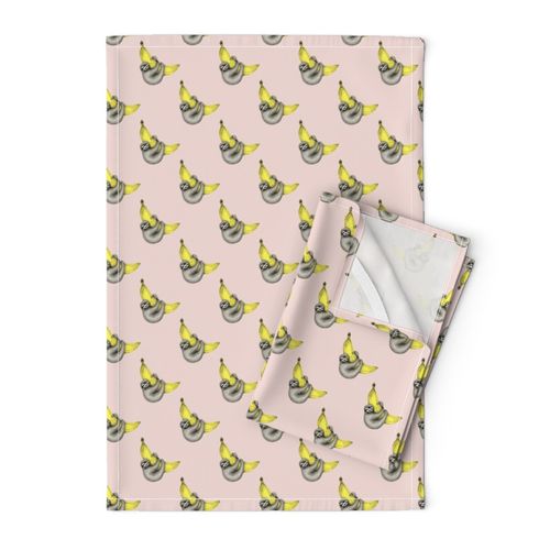 Bananas About You - sloth illustration on pink - small