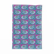 PRETTY FISH 2 AQUA FUCHSIA CHECKERBOARD