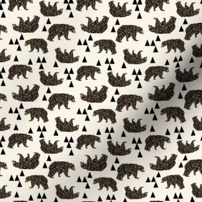 geo bear fabric // andrea lauren geometric bear design baby nursery fabric multi-directional version - mini