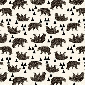 geo bear fabric // andrea lauren geometric bear design baby nursery fabric multi-directional version - mini