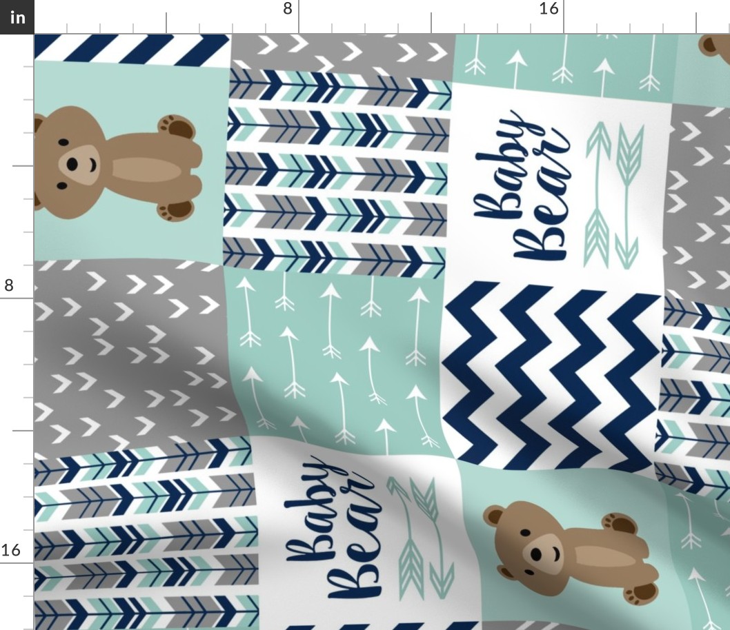 Baby Bear Patchwork Mint