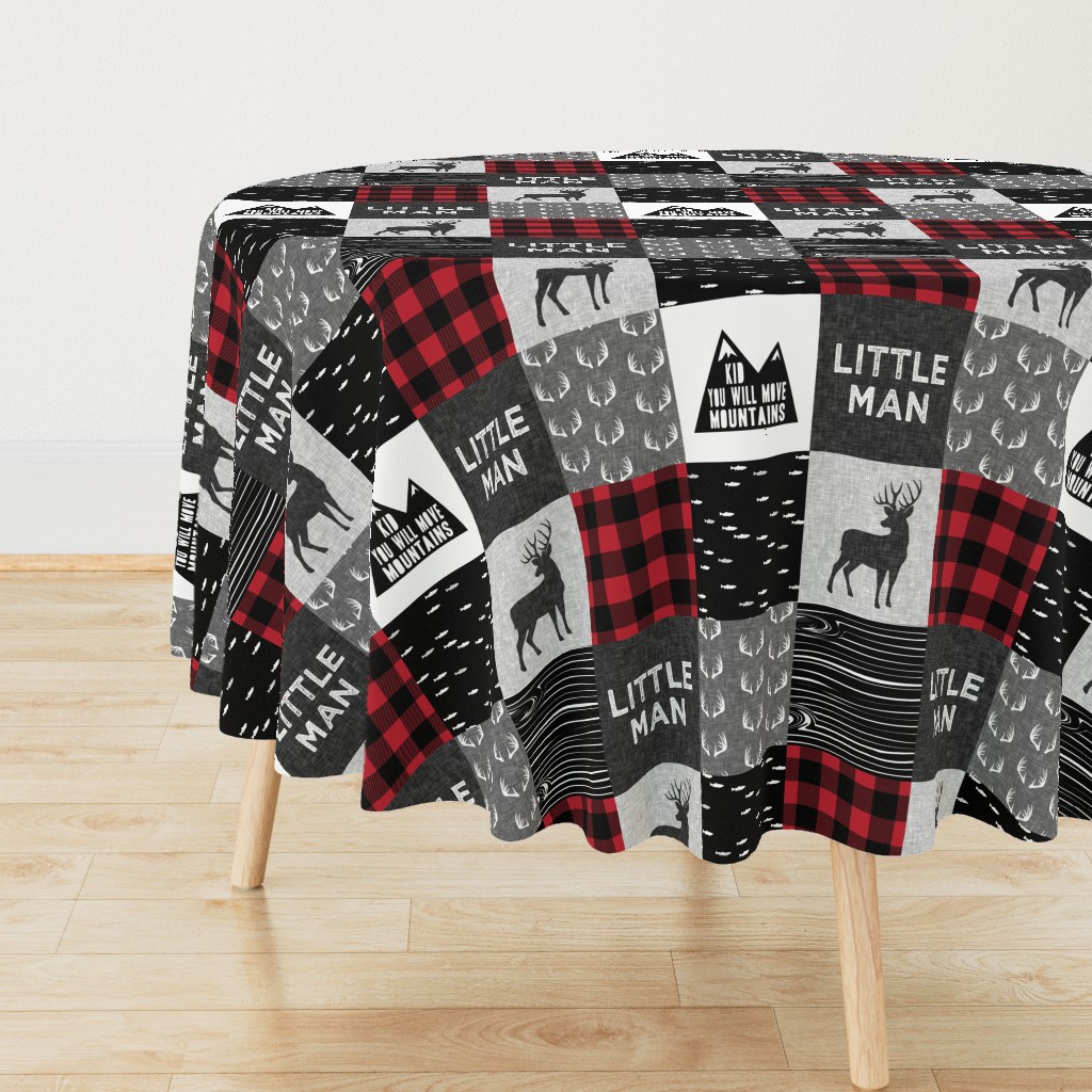 little man - red and black (buck) quilt woodland w/ kid you will move mountains