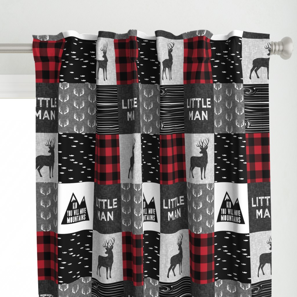 little man - red and black (buck) quilt woodland w/ kid you will move mountains