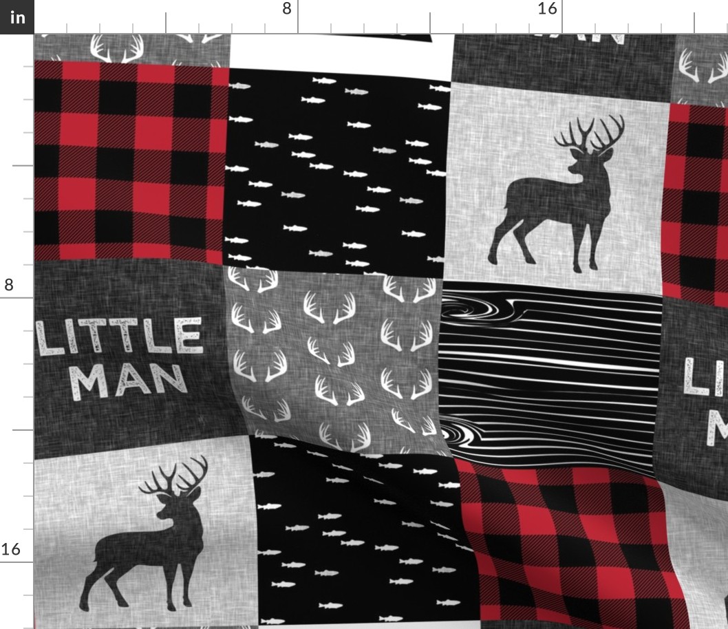 little man - red and black (buck) quilt woodland w/ kid you will move mountains