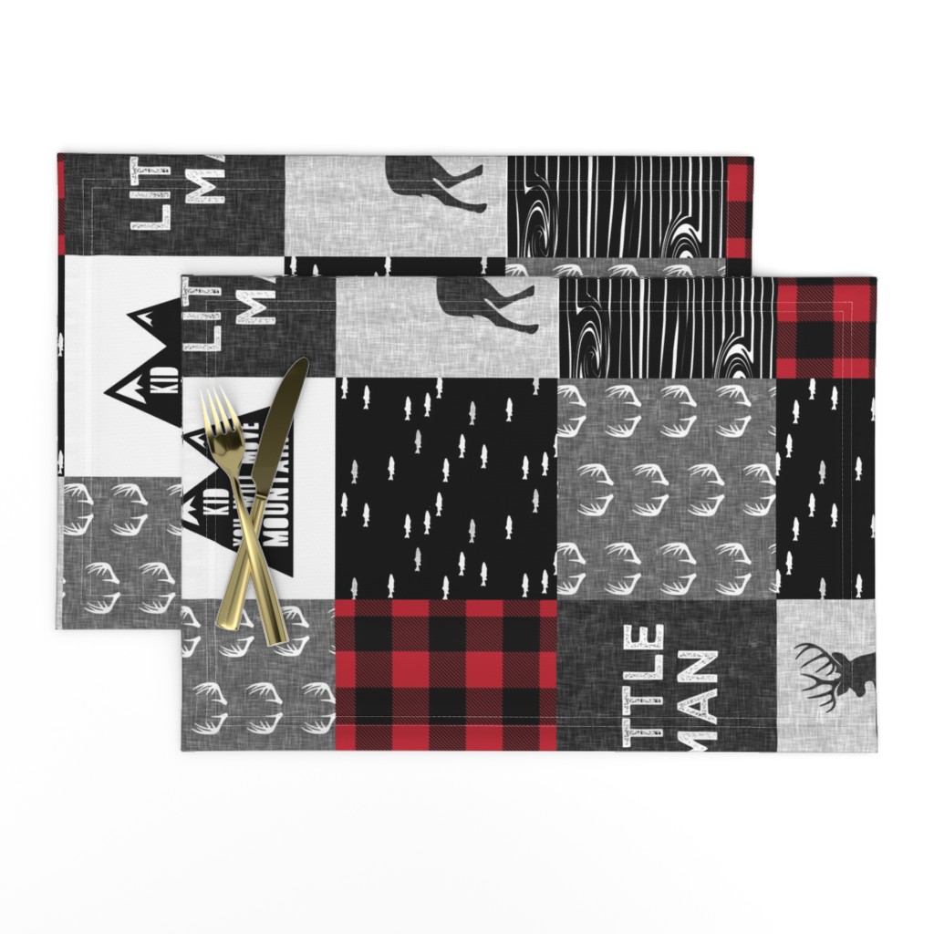 little man - red and black (buck) quilt woodland w/ kid you will move mountains (90)