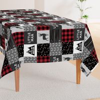 little man - red and black (buck) quilt woodland w/ kid you will move mountains (90)