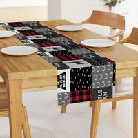 little man - red and black (buck) quilt woodland w/ kid you will move mountains (90)