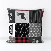 little man - red and black (buck) quilt woodland w/ kid you will move mountains (90)