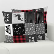 little man - red and black (buck) quilt woodland w/ kid you will move mountains (90)