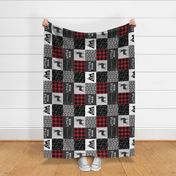 little man - red and black (buck) quilt woodland w/ kid you will move mountains (90)