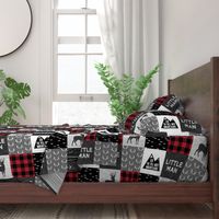 little man - red and black (buck) quilt woodland w/ kid you will move mountains (90)