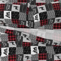 little man - red and black (buck) quilt woodland w/ kid you will move mountains (90)