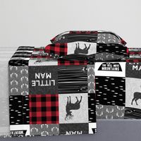 little man - red and black (buck) quilt woodland w/ kid you will move mountains (90)