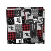 little man - red and black (buck) quilt woodland w/ kid you will move mountains (90)