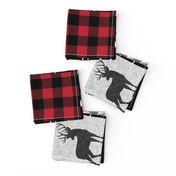 little man - red and black (buck) quilt woodland w/ kid you will move mountains (90)