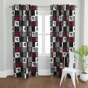 little man - red and black (buck) quilt woodland w/ kid you will move mountains (90)