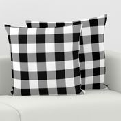 Two Inch Black and White Gingham Check