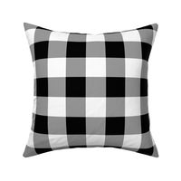 Two Inch Black and White Gingham Check