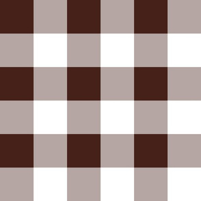 Two Inch Brown and White Gingham Check