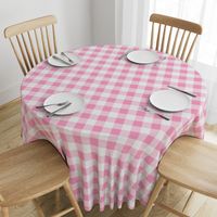 Two Inch Carnation Pink and White Gingham Check