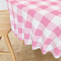 Two Inch Carnation Pink and White Gingham Check