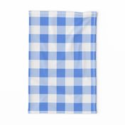 Two Inch Cornflower Blue and White Gingham Check