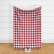 Two Inch Dark Red and White Gingham Check