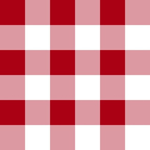 Two Inch Dark Red and White Gingham Check