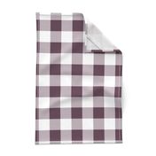 Two Inch Eggplant and White Gingham Check