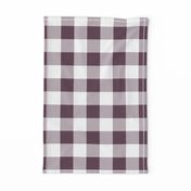 Two Inch Eggplant and White Gingham Check