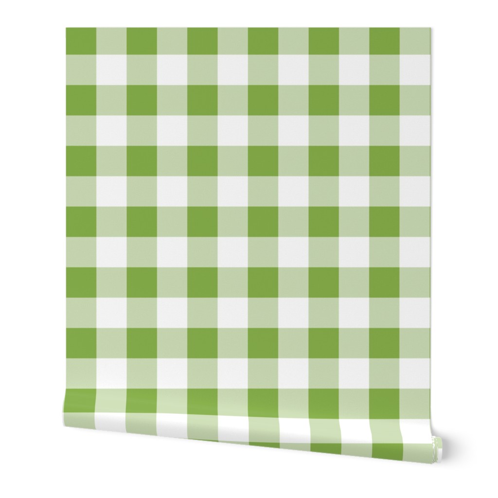 Two Inch Greenery Green and White Gingham Check