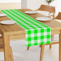 Two Inch Lime Green and White Gingham Check