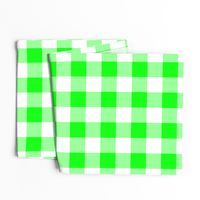 Two Inch Lime Green and White Gingham Check