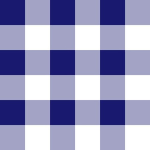 Two Inch Midnight Blue and White Gingham Check