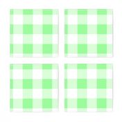 Two Inch Mint Green and White Gingham Check