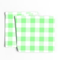 Two Inch Mint Green and White Gingham Check