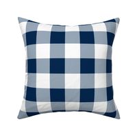 Two Inch Navy Blue and White Gingham Check