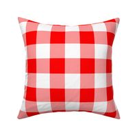 Two Inch Red and White Gingham Check