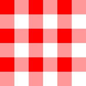 Two Inch Red and White Gingham Check